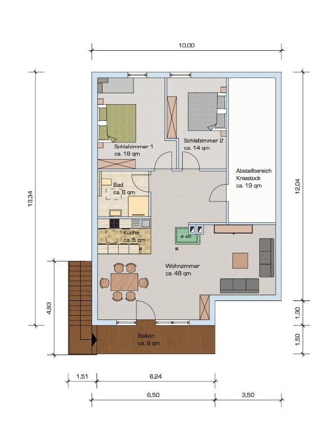 Chalet Chiemgau 90 Qm 3 Zimmer Balkon Daire Übersee Dış mekan fotoğraf